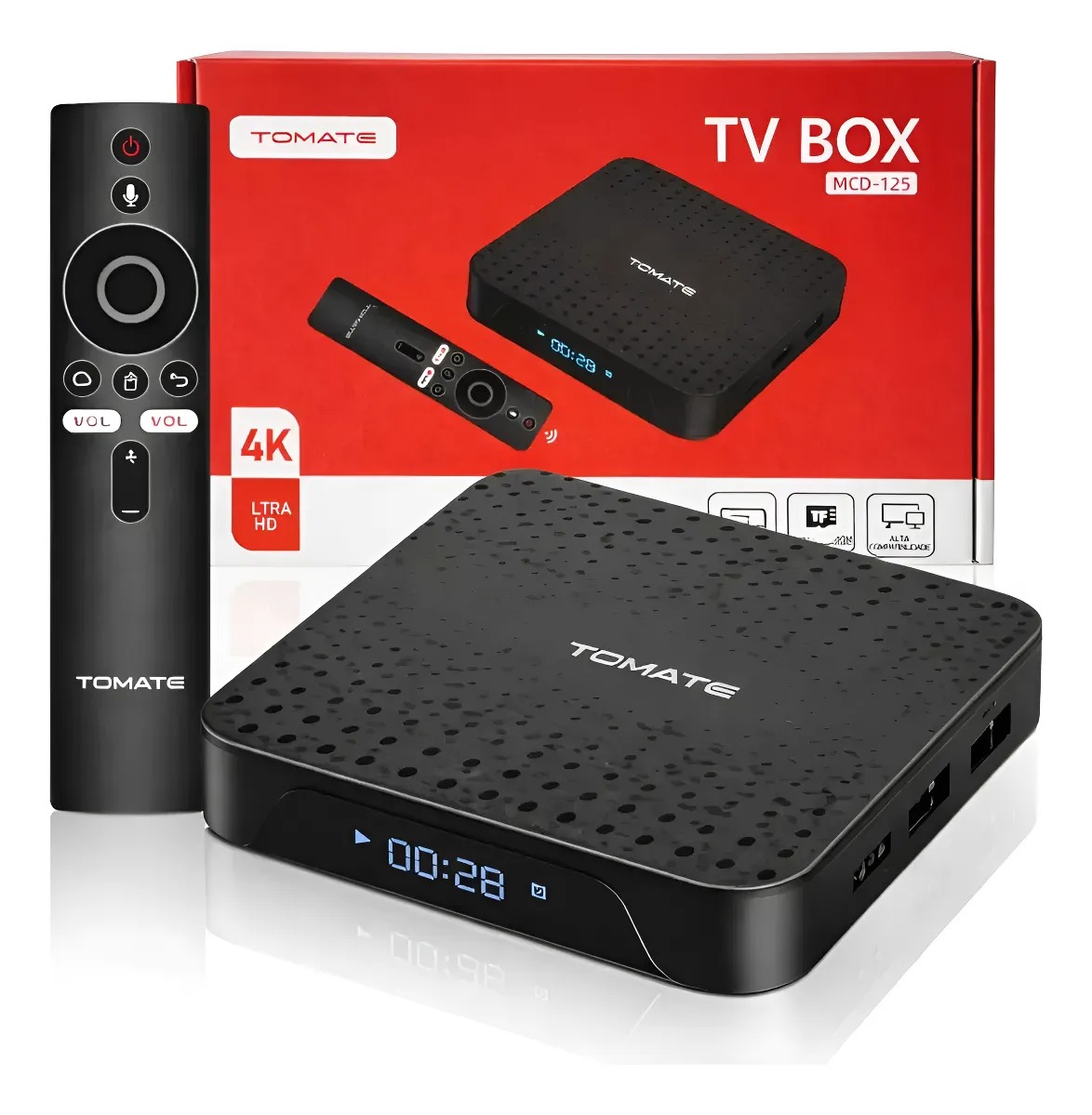 GTV Box marca Tomate com controle remoto e caixa